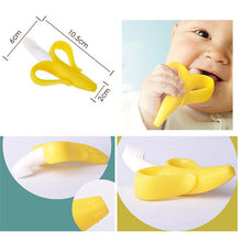 Load image into Gallery viewer, Baby Silicone Training Toothbrush BPA Free Banana Shape Safe Toddle Teether Chew Toys Teething Ring Gift Infant Baby Chewing