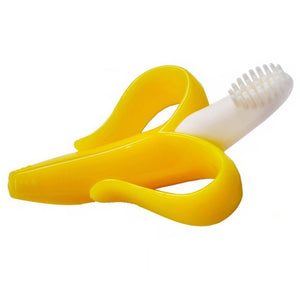 Baby Silicone Training Toothbrush BPA Free Banana Shape Safe Toddle Teether Chew Toys Teething Ring Gift Infant Baby Chewing